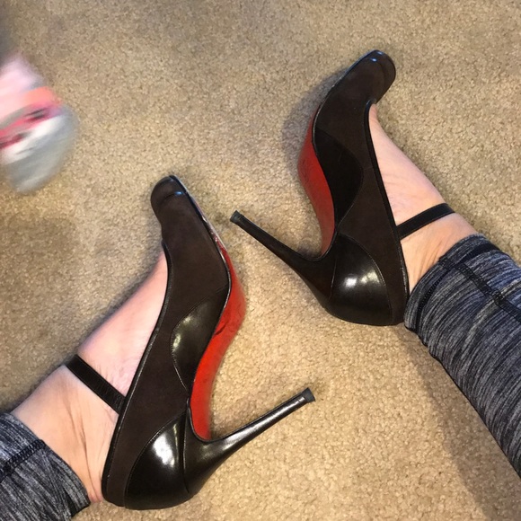 Christian Louboutin Shoes - Christian Louboutin Brown Suede Mary Janes